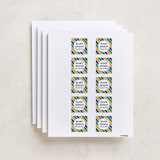 "Preppy Stripe" - Custom Name Labels in Seaweed by Jessica Ogden - Full Sheet