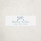 "Bow" - Custom Name Labels in Bluebell by Helena Vitto - Front