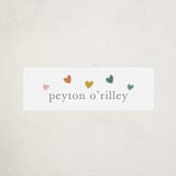 "Rainbow Hearts" - Custom Name Labels in Rainbow by Stacey Meacham - Front
