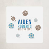"Ballgame" - Custom Name Labels in Indigo by Jessie Steury - Front