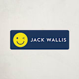 "Emoji Party" - Custom Name Labels in Navy by Baumbirdy - Front