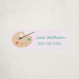 "Artsy" - Custom Name Labels in Lilac by Annie Holmquist - Front