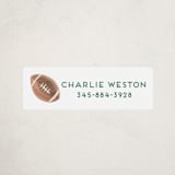 "Sportsy Football" - Custom Name Labels in Crusader by Teju Reval - Front
