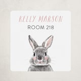 "Baby Animal Rabbit" - Custom Name Labels in Blush by Cass Loh - Front
