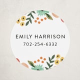 "Watercolor Flowers" - Custom Name Labels in Ruby by Haley McCoy - Front
