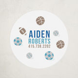 "Ballgame" - Custom Name Labels in Indigo by Jessie Steury - Front