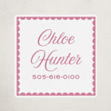"Scalloped Trim" - Custom Name Labels in Hibiscus by Alexandra Cohn - Front