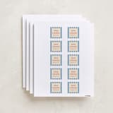 "Elegant stripes" - Custom Name Labels in Azure by motifmyway - Full Sheet