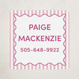 "Stripes & Squiggles" - Custom Name Labels in Bubblegum by Meredith Collie - Front