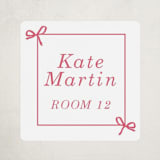 "Bow" - Custom Name Labels in Peony by Baumbirdy - Front