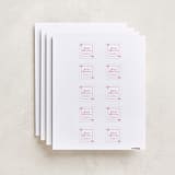 "Bow" - Custom Name Labels in Peony by Baumbirdy - Full Sheet