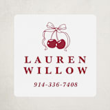 "Classic Cherries" - Custom Name Labels in Bing Cherry by Charter Oaks Creative - Front