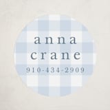 "Gingham" - Custom Name Labels in Bluebell by Stacey Meacham - Front
