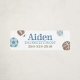 "Ballgame" - Custom Name Labels in Indigo by Jessie Steury - Front