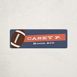 "Hey Sporty" - Custom Name Labels in Navy by Abby Munn - Front