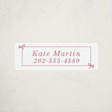 "Bow" - Custom Name Labels in Peony by Baumbirdy - Front