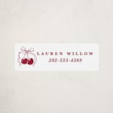 "Classic Cherries" - Custom Name Labels in Bing Cherry by Charter Oaks Creative - Front