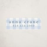 "Gingham" - Custom Name Labels in Bluebell by Stacey Meacham - Front