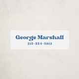 "Vinyl" - Custom Name Labels in Cornflower by Megan Davis - Front