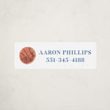 "Sportsy Basketball" - Custom Name Labels in Ice by Teju Reval - Front
