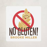 "No Gluten" - Custom Name Labels in Wheat by Jessie Steury - Front