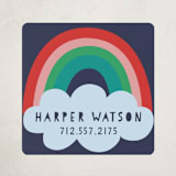 "Pop of Color" - Custom Name Labels in Indigo by Shirley Lin Schneider - Front