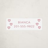 "Little Sweetheart" - Custom Name Labels in Strawberry by Angela Garrick - Front