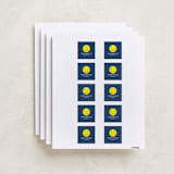 "Emoji Party" - Custom Name Labels in Navy by Baumbirdy - Full Sheet