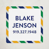 "Preppy Stripe" - Custom Name Labels in Seaweed by Jessica Ogden - Front