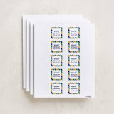 "Preppy Stripe" - Custom Name Labels in Seaweed by Jessica Ogden - Full Sheet