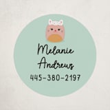 "Hugs & Squishes" - Custom Name Labels in Mint by Erica Krystek - Front