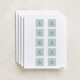 "Hugs & Squishes" - Custom Name Labels in Mint by Erica Krystek - Full Sheet