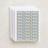 "Preppy Stripe" - Custom Name Labels in Seaweed by Jessica Ogden - Full Sheet