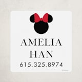 "Disney Simply Minnie" - Custom Name Labels in Strawberry by Julee London - Front