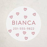 "Little Sweetheart" - Custom Name Labels in Strawberry by Angela Garrick - Front