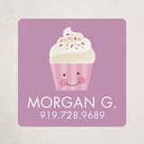 "cupcake" - Custom Name Labels in Orchid by Jessica Ogden - Front