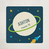 "Outer Space" - Custom Name Labels in Almond by Kelsey Cashman - Front