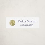"Sportsy Tennis" - Custom Name Labels in Ice by Teju Reval - Front