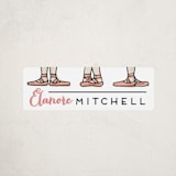 "Ballet Feet" - Custom Name Labels in Think Pink by Shiny Penny Studio - Front