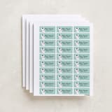 "Frenchie" - Custom Name Labels in Mint by Susan Asbill - Full Sheet