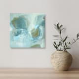 "move with the tide" - Commissioned Original Mixed Media in blue by Roberta Hoiness Art