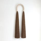 "Tall Fiber Art Wall Hanging Comission" - Commissioned Original Textile Art in natural by Bharti Trivedi