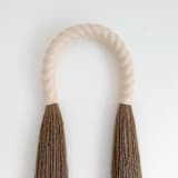 "Tall Fiber Art Wall Hanging Comission" - Commissioned Original Textile Art in natural by Bharti Trivedi