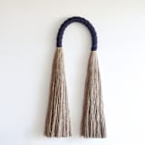 "Modern fiber art commission- Jute Arch" - Commissioned Original Textile Art in black by Bharti Trivedi