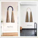 "Modern fiber art commission- Jute Arch" - Commissioned Original Textile Art in black by Bharti Trivedi