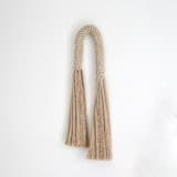 "Fiber Art Commission - Aarya" - Commissioned Original Textile Art in beige by Bharti Trivedi