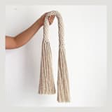 "Fiber Art Commission - Aarya" - Commissioned Original Textile Art in beige by Bharti Trivedi