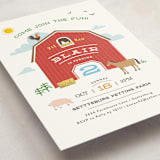 "Big Red Barn" - Children's Birthday Party Invitations in Barn by Jennifer Wick - Detail