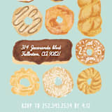 "Donut Miss The Party" - Children's Birthday Party Invitations in Blue Sky by Shiny Penny Studio - Detail