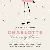 "flamingo sprinkles" - Children's Birthday Party Invitations in Crepe by Cass Loh - Detail